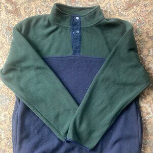 Kids'  Quarter-Snap Pullover, Colorblock green & blue, XL (14-16)